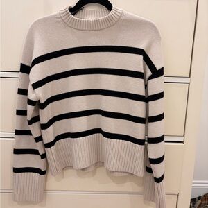 Striped Black and Cream Women's Sweater
